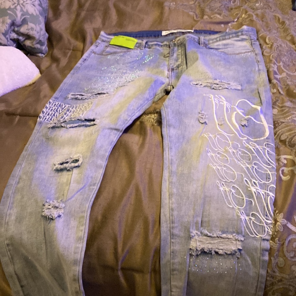 Next lvl high jeans off white size 40 - Picture 5 of 7